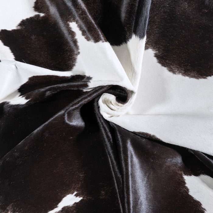 Brazilian Black and White Cowhide Rug Size 7'2" L x 6'2" W 5929