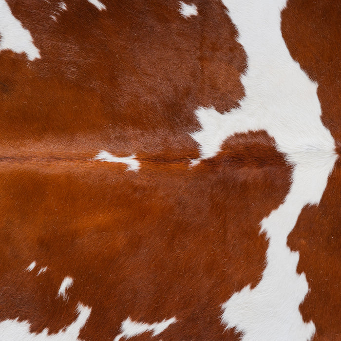 Brown and White Cowhide Rug Size 7'3" L x 6'6" W 5465