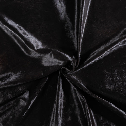 Brazilian Solid Black Cowhide Rug Size 6'8" L x 5'8" W 5229