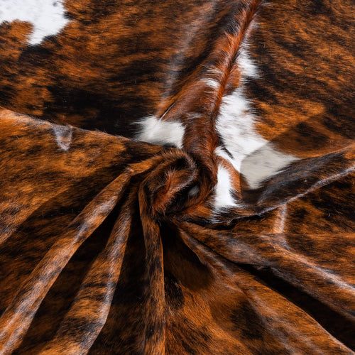 Tricolor Brindle Mix Cowhide Rug Size 8'3" L x 6'11" W 6463