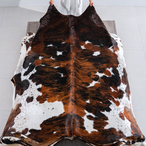 Tricolor Cowhide Rug Size 7'7" L x 7'0" W 4053