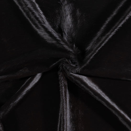 Brazilian Solid Black Cowhide Rug Size 6'7" L x 6'2" W 5231