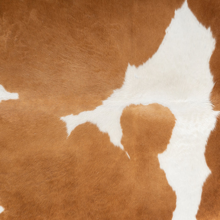 Brown and White Cowhide Rug Size 7'4" L x 7'1" W 5466