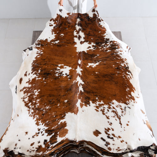 Tricolor Cowhide Rug Size 8'0" L x 6'8" W 3954