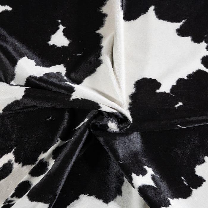 Brazilian Black and White Cowhide Rug Size 8'1" L x 7'1" W 3674