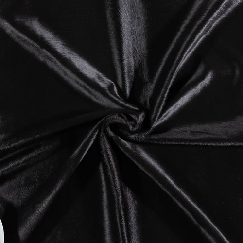 Brazilian Solid Black Cowhide Rug Size 6'7" L x 6'0" W 5234