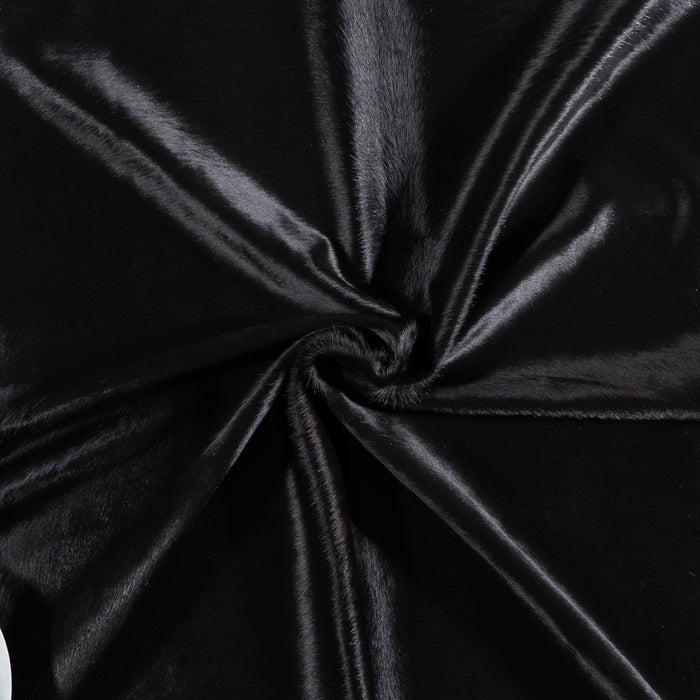 Brazilian Solid Black Cowhide Rug Size 6'7" L x 6'0" W 5234