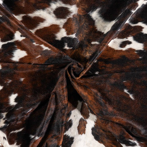 Vintage Tricolor Brindle Mix Cowhide Rug Size 8'0" L x 7'3" W 4388