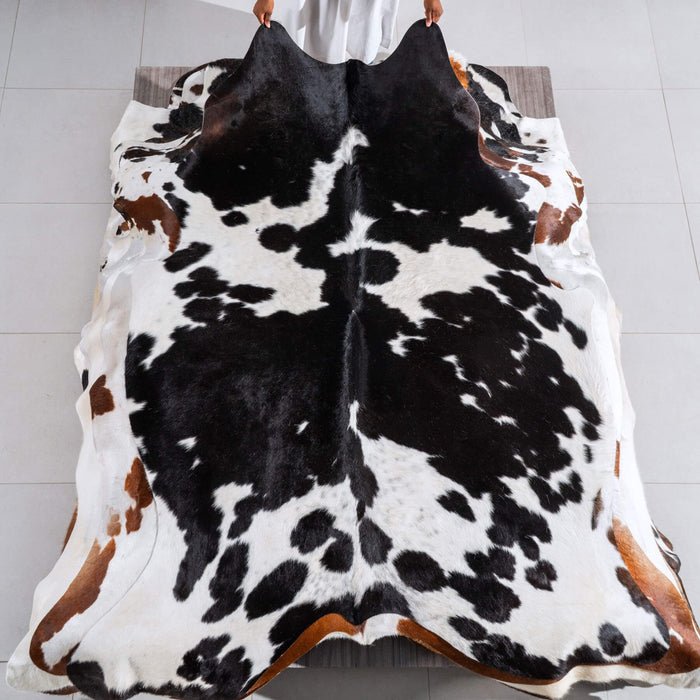Black and White Cowhide Rug Size 7'9" L x 6'2" W 6466