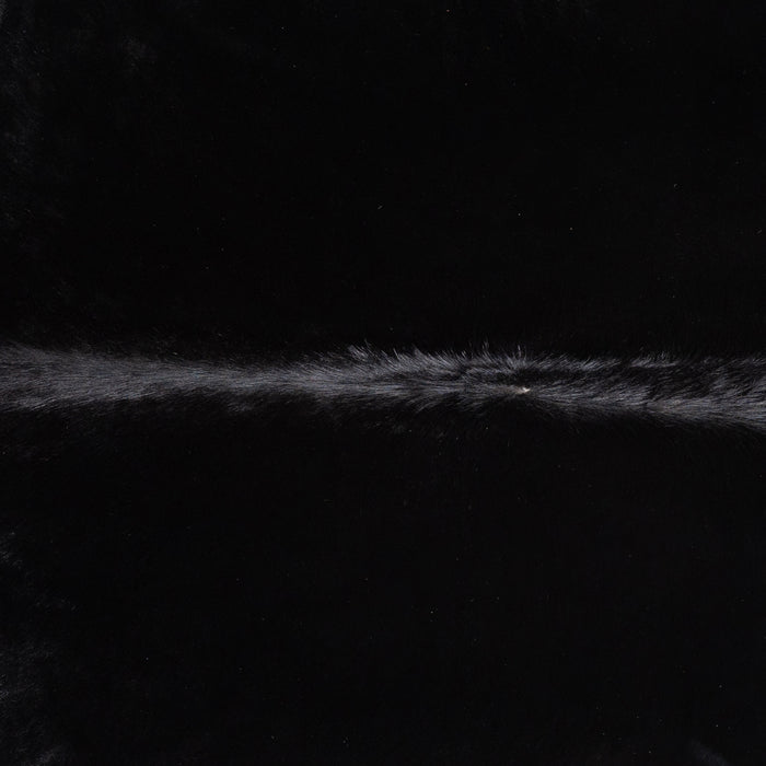 Brazilian Solid Black Cowhide Rug Size 7'1" L x 6'5" W 5237