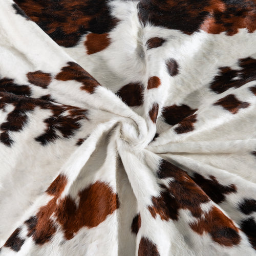 White Tricolor Cowhide Rug Size 7'7" L x 6'5" W 4115