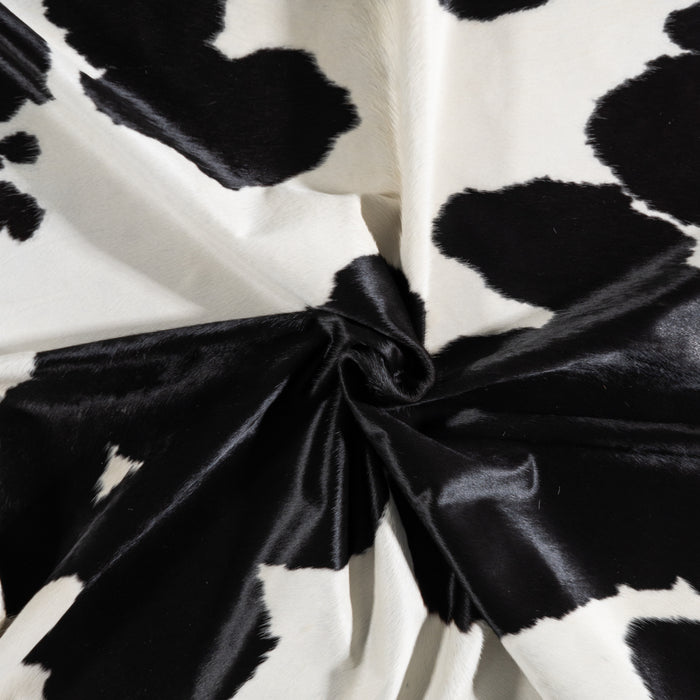 Brazilian Black and White Cowhide Rug Size 7'7" L x 6'10" W 3677