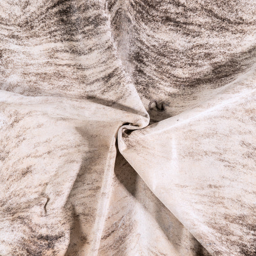 Vintage Light Grey Brindle Cowhide Rug Size 7'10" L x 7'3" W 4390