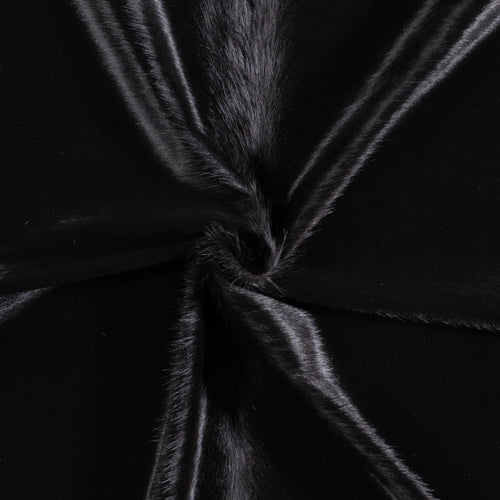 Brazilian Solid Black Cowhide Rug Size 7'1" L x 6'5" W 5237