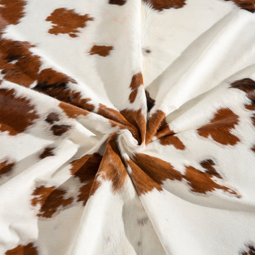 White Tricolor Cowhide Rug Size 8'6" L x 7'5" W 3956