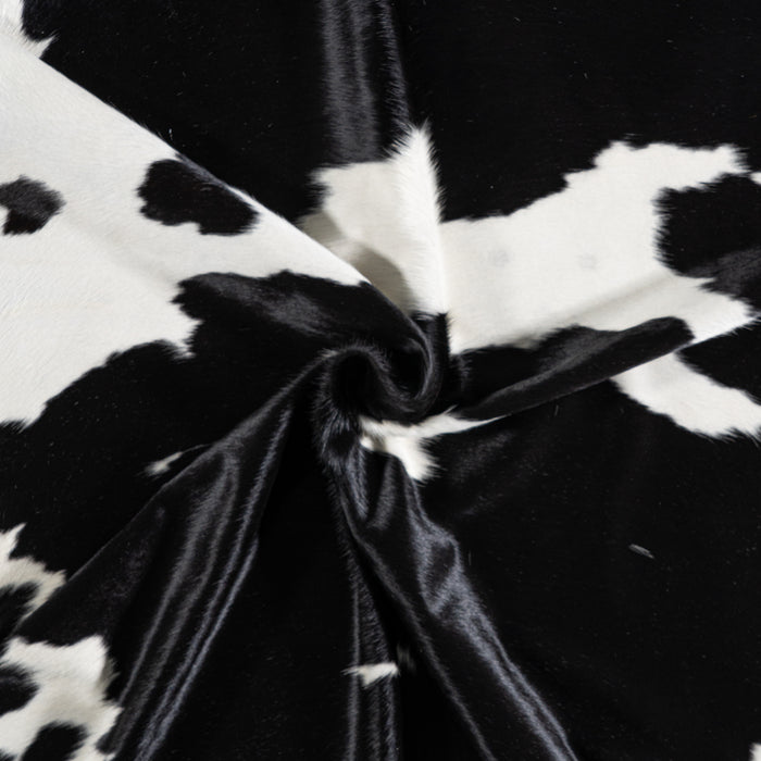 Brazilian Black and White Cowhide Rug Size 8'1" L x 6'10" W 3678