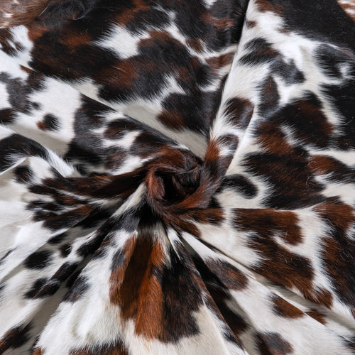 White Tricolor Cowhide Rug Size 7'11" L x 7'5" W 6272