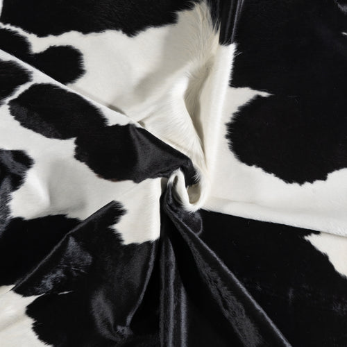 Brazilian Black and White Cowhide Rug Size 7'9" L x 6'5" W 3679