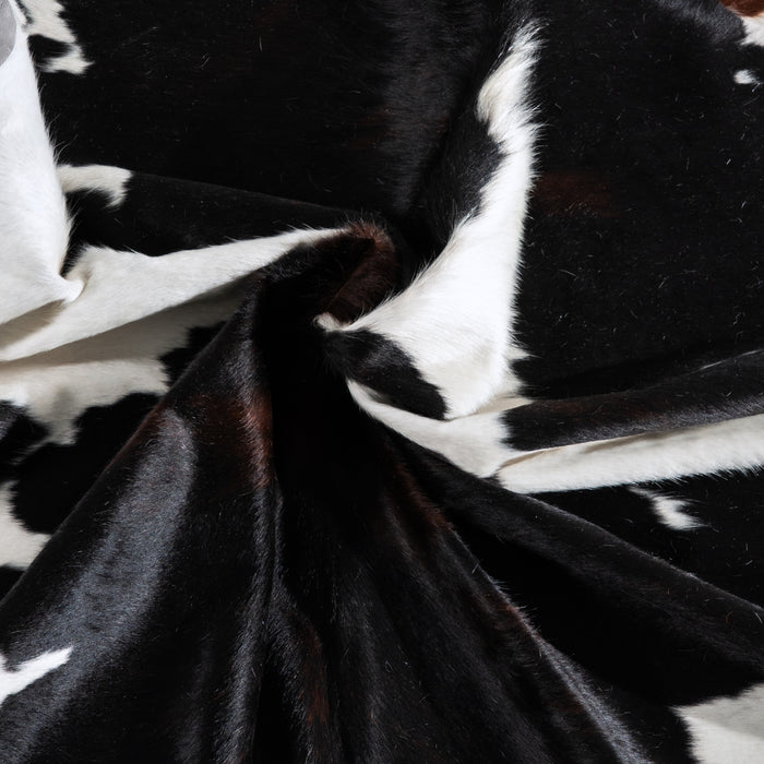 Chocolate and White Cowhide Rug Size 7'8" L x 7'7" W 6468