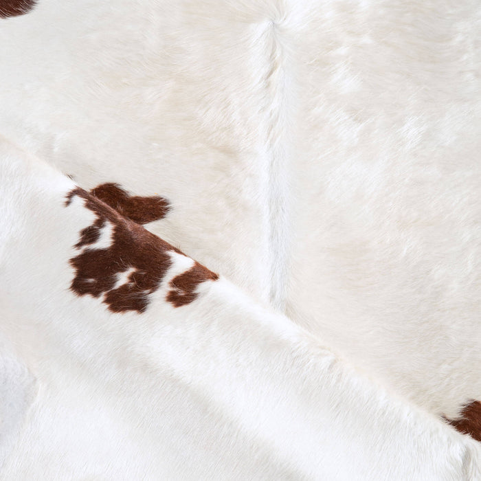 Brown and White Cowhide Rug Size 7'8" L x 6'8" W 6469