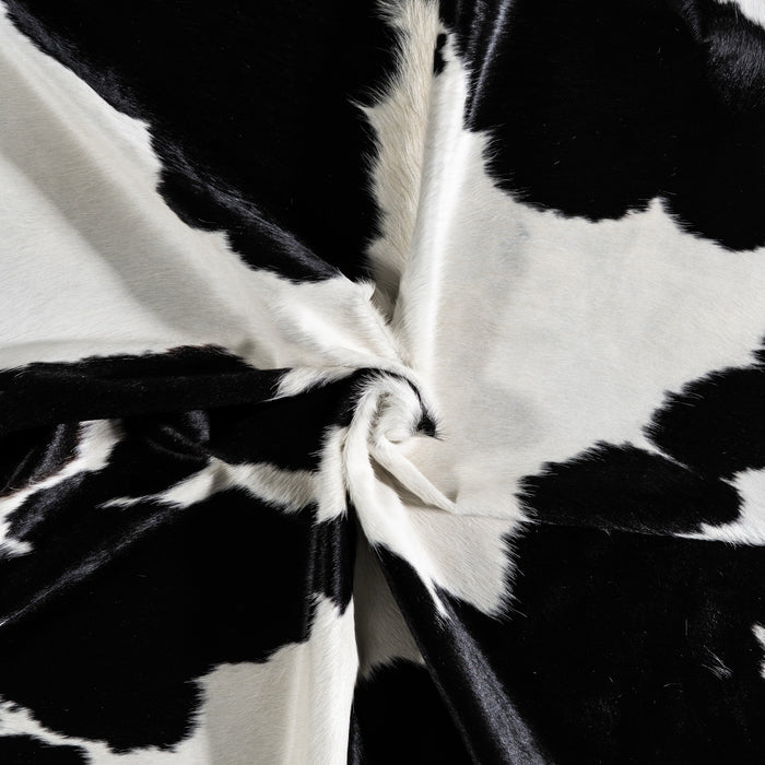Brazilian Black and White Cowhide Rug Size 8'0" L x 7'0" W 3680