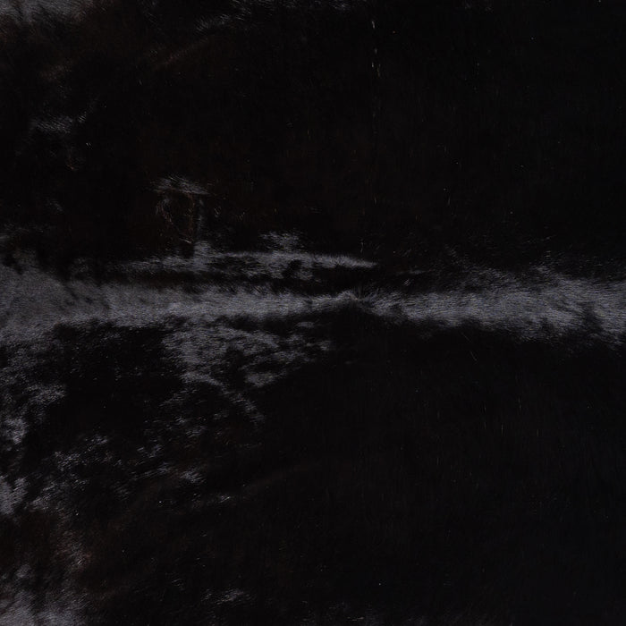 Brazilian Solid Black Cowhide Rug Size 6'9" L x 6'6" W 5244