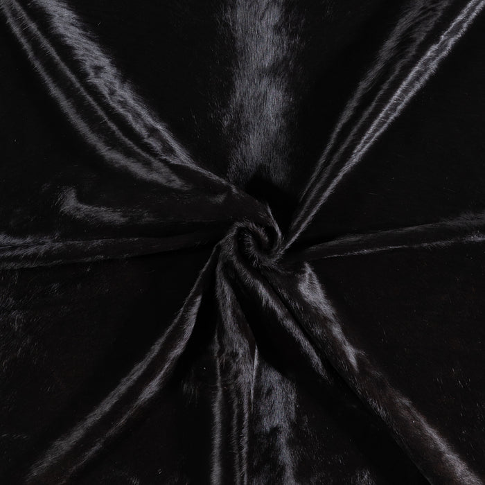 Brazilian Solid Black Cowhide Rug Size 6'9" L x 6'6" W 5244