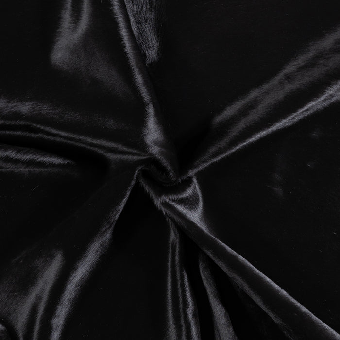 Brazilian Solid Black Cowhide Rug Size 6'6" L x 6'2" W 5245