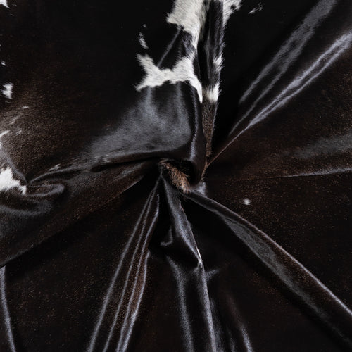 Brazilian Chocolate and White Cowhide Rug Size 8'4" L x 7'2" W 5749