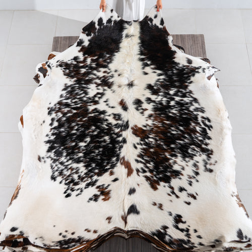 Tricolor Cowhide Rug Size 7'5" L x 7'0" W 4119