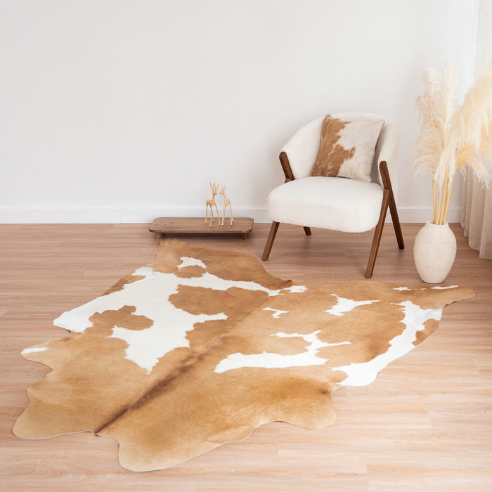 Palomino and White Cowhide Rug