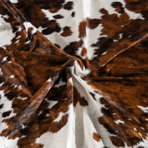 White Tricolor Cowhide Rug Size 7'9" L x 7'3" W 4120