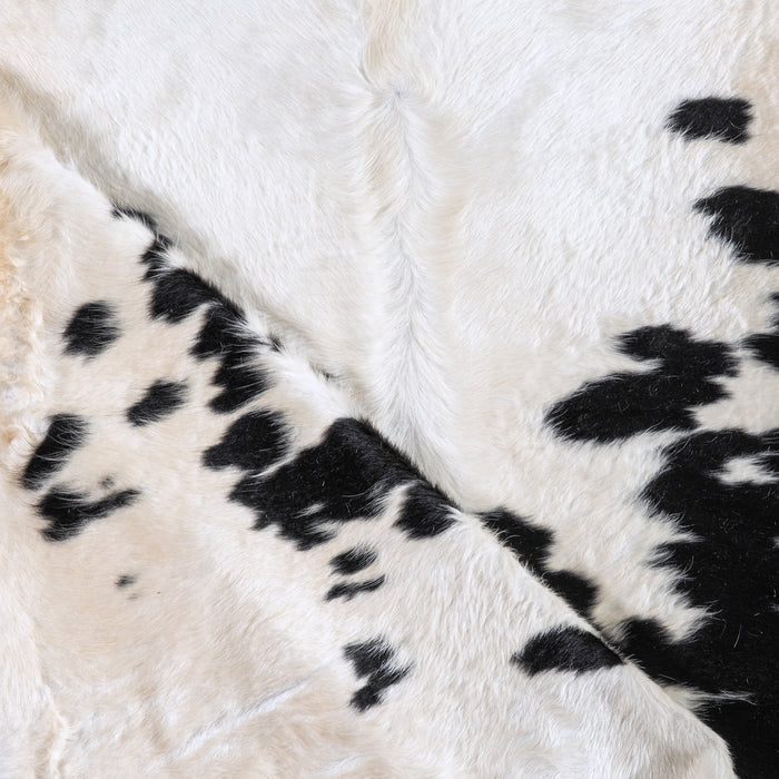 Black and White Cowhide Rug Size 7'10" L x 7'1" W 6278