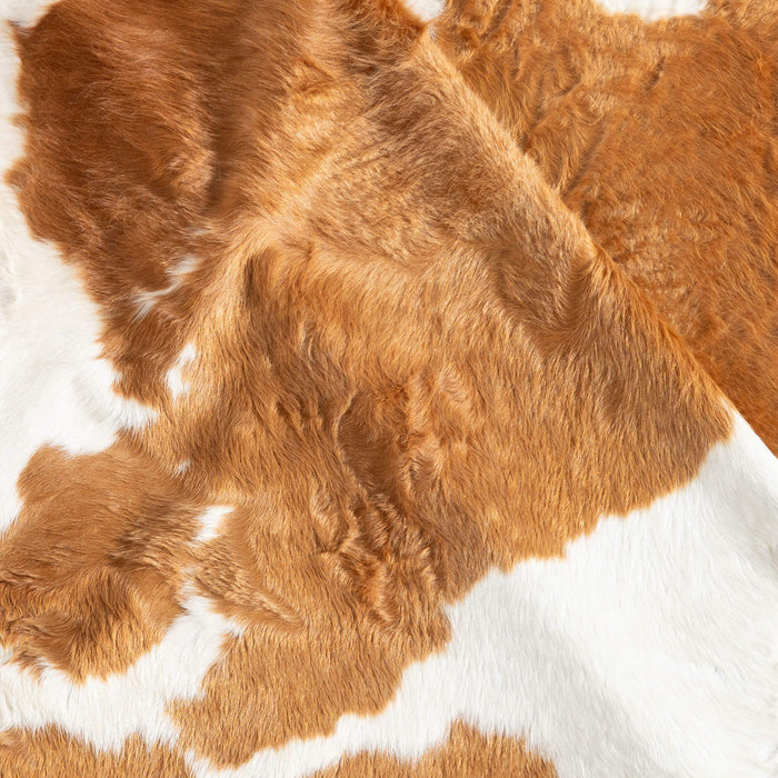 Brown and White Cowhide Rug Size 8'10" L x 6'7" W 6474