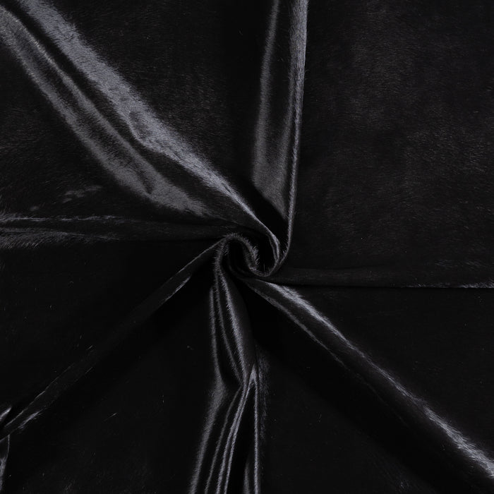 Brazilian Solid Black Cowhide Rug Size 7'9" L x 7'1" W 5252