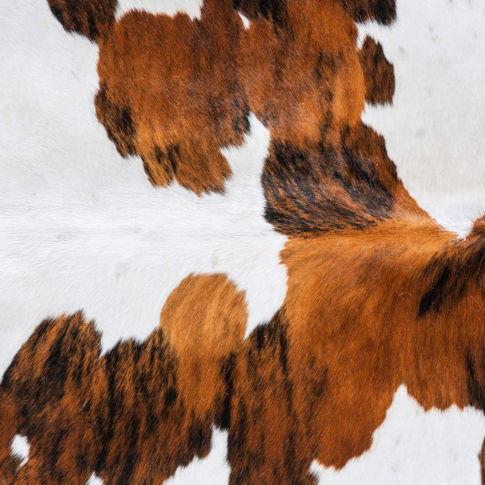 White Tricolor Cowhide Rug Size 7'7" L x 6'10" W 6475