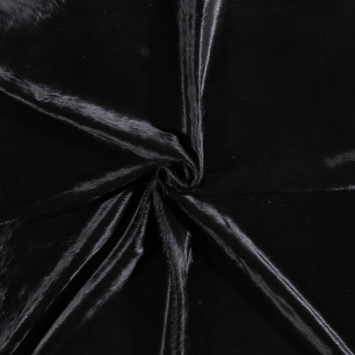 Brazilian Solid Black Cowhide Rug Size 7'4" L x 7'2" W 5253