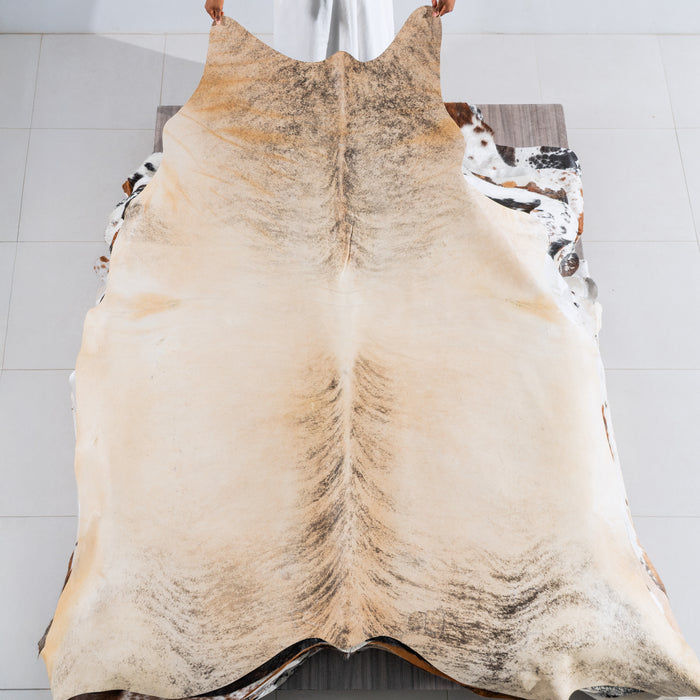 Light Brindle Cowhide Rug Size 8'1" L x 7'9" W 5478