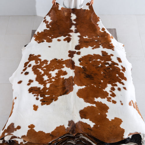Tricolor Cowhide Rug Size 8'1" L x 7'5" W 3962