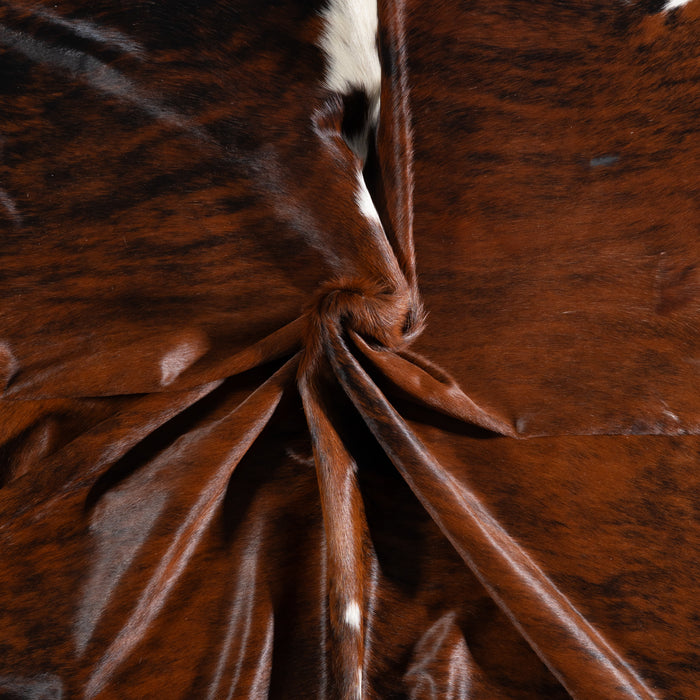 Brazilian Brindle White Belly and Backbone Cowhide Rug Size 7'9" L x 7'2" W 3690