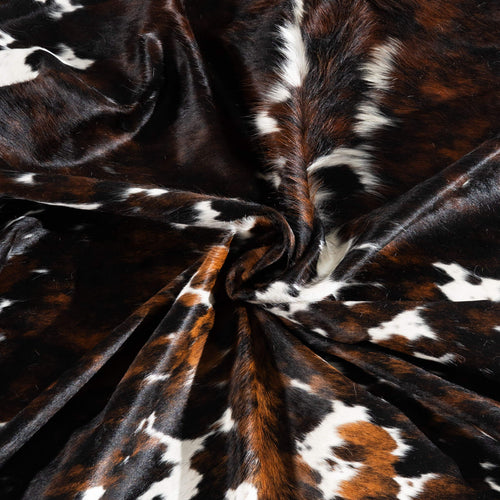 Tricolor Cowhide Rug Size 8'0" L x 7'2" W 6477