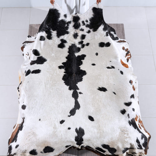Black and White Cowhide Rug Size 8'0" L x 6'10" W 6282