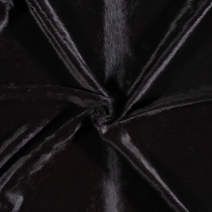 Brazilian Solid Black Cowhide Rug Size 7'8" L x 7'7" W 5259