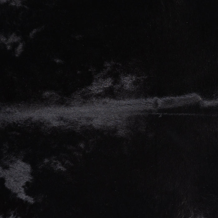 Brazilian Solid Black Cowhide Rug Size 7'6" L x 7'0" W 5261