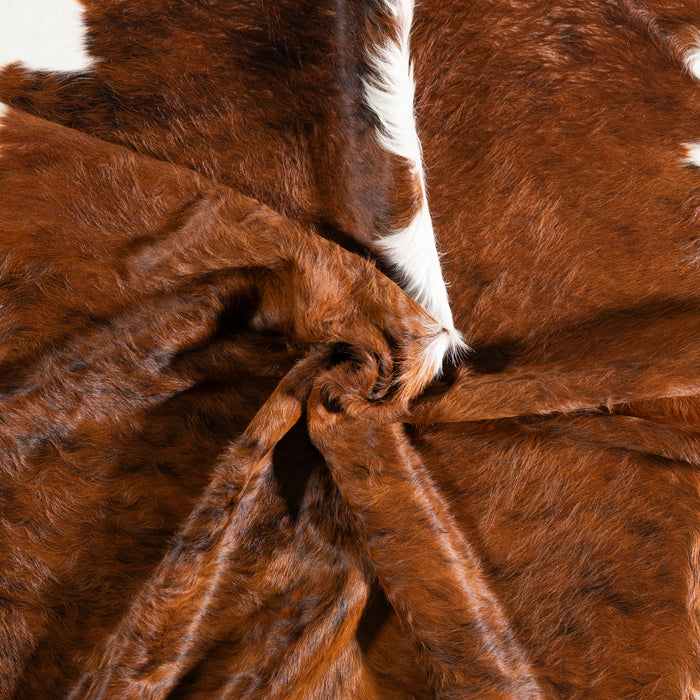 Brazilian Brindle White Belly and Backbone Cowhide Rug Size 7'8" L x 7'9" W 3693