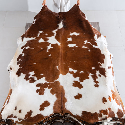 Tricolor Cowhide Rug Size 7'7" L x 6'8" W 3964