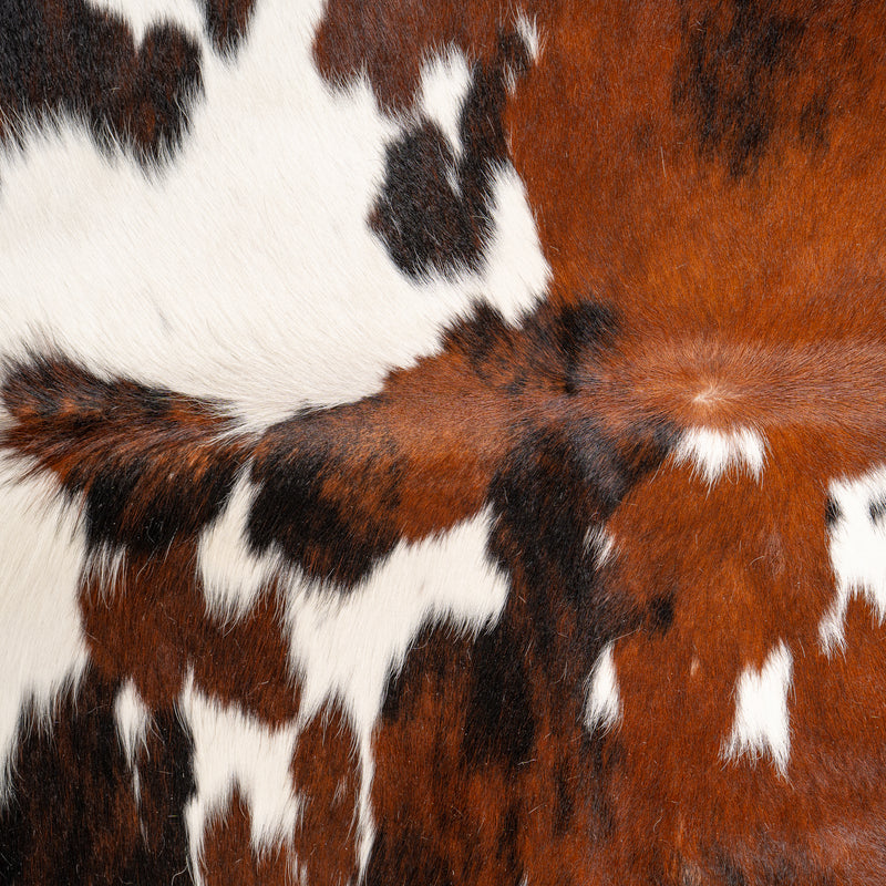 Tricolor Cowhide Rug Size 7' L X 6'7'' W 4948 , Stain Resistant Fur | eCowhides