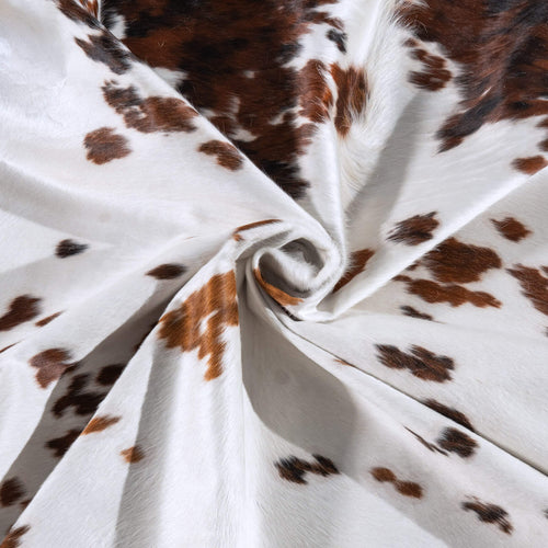White Tricolor Cowhide Rug Size 8'3" L x 7'0" W 6284