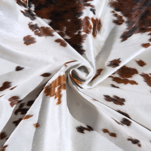 White Tricolor Cowhide Rug Size 8'3" L x 7'0" W 6284