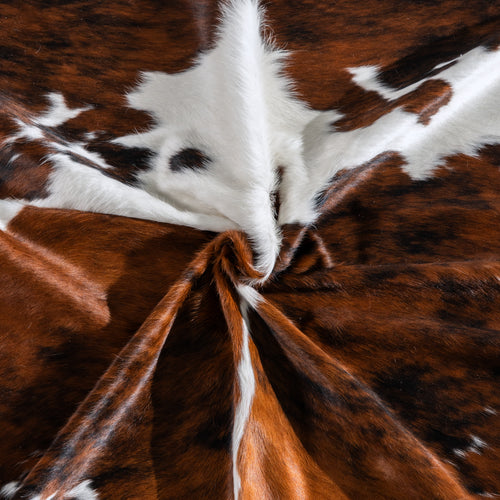 Tricolor Cowhide Rug Size 7'4" L x 7'0" W 4065